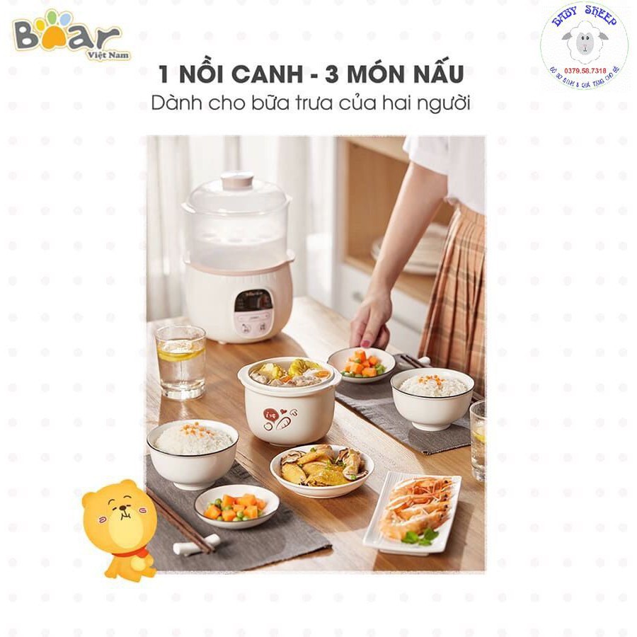 (HANG QUỐC Nồi ninh hầm nấu cháo cách thủy cho bé BEAR Sẵn SLL (sỉ / lẻ)