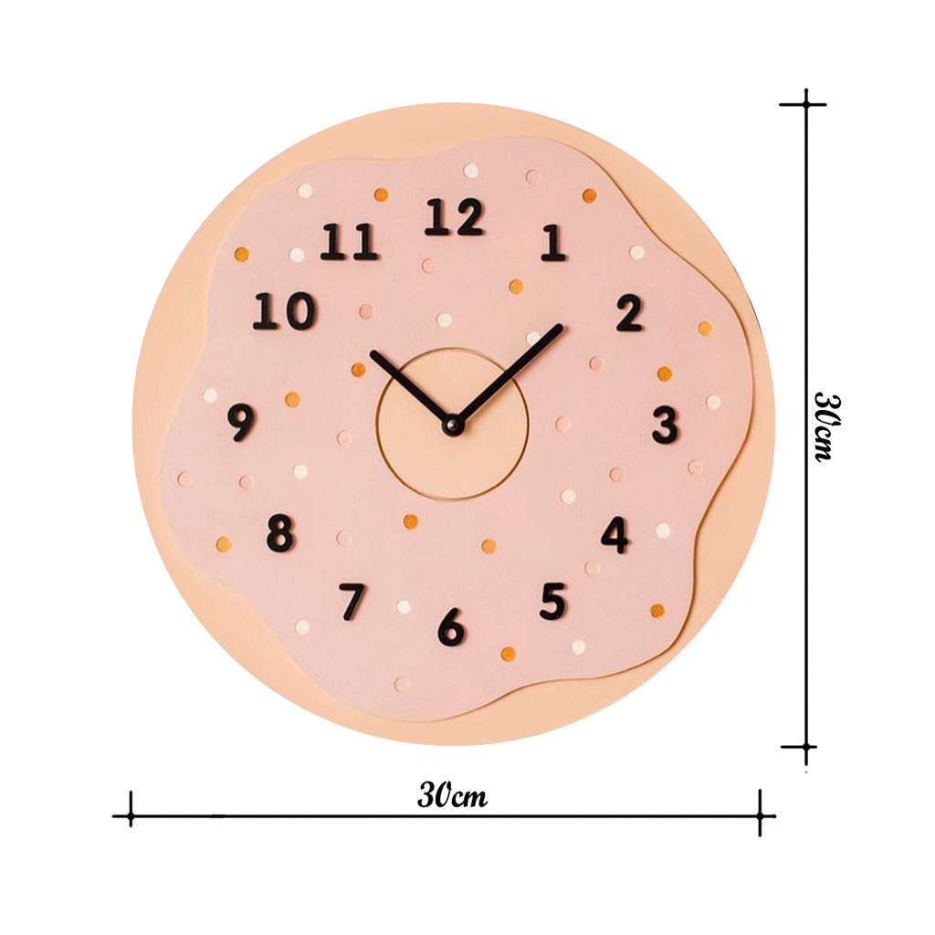 Đồng hồ trang trí treo tường để bàn phong cách hiện đại hình donut UMASO [Tặng kèm móc treo và Pin]