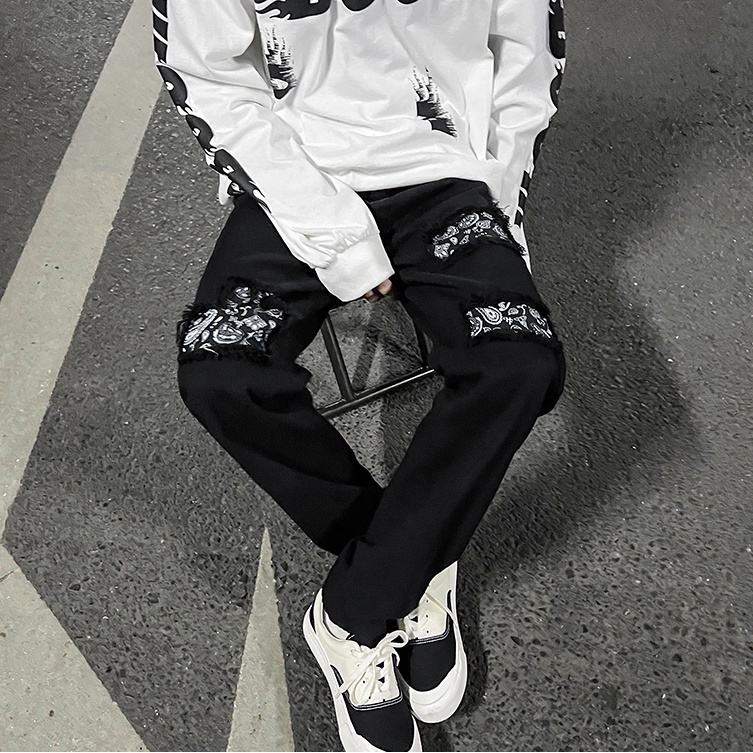 QuầN Bò TrơN Nam Quần Jeans Dài Ống Đứng Thời Trang Hàn Quốc Cho Nam QuầN Jeans Đen Nam QuầN Jean Nam Đen RáCh