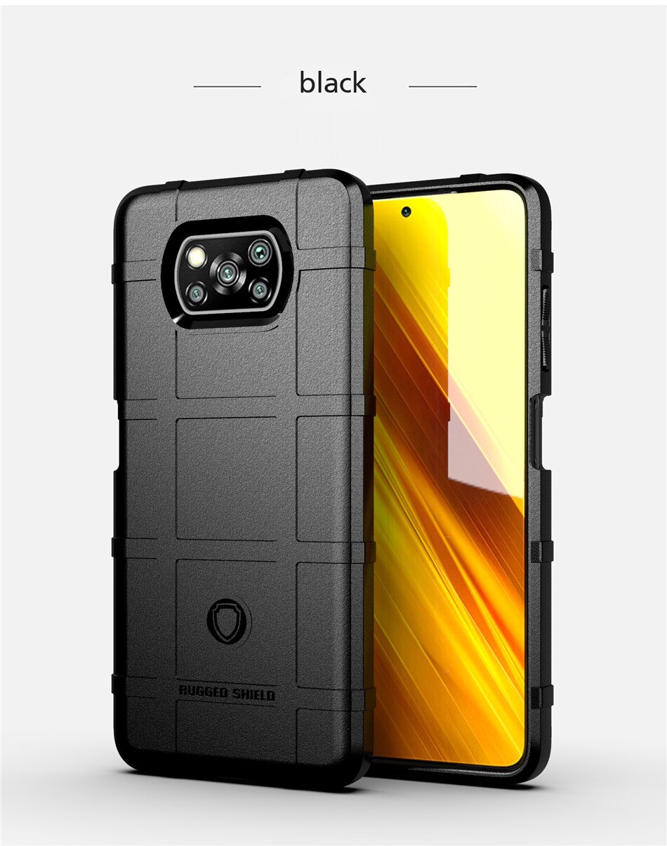 Xiaomi Poco X3 NFC Global Version Rugged Shield Silicon Case Military Heavy Duty Protect Phone Cover