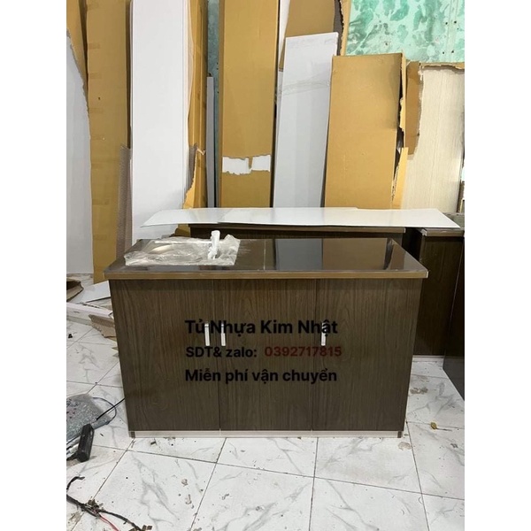 Tủ bếp mini nhựa Đài Loan sẵn bồn rửa freeship tphcm