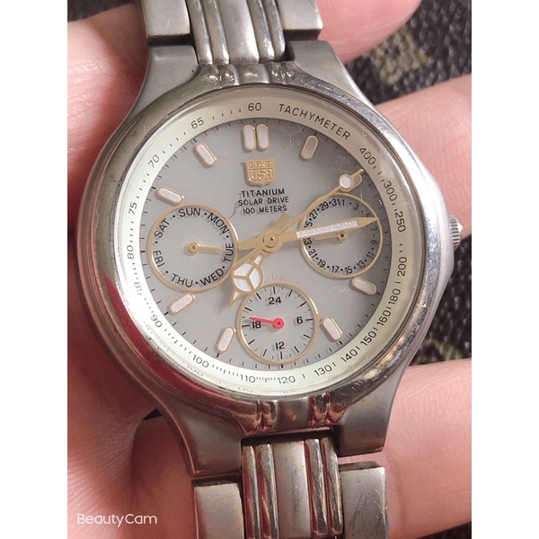 đồng hồ nam hiệu elgin usa titanium solar drive full 6 kim