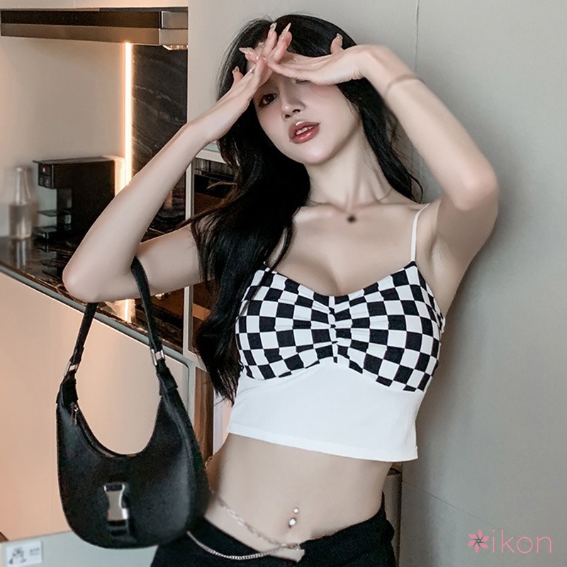 Áo Dây Nữ Họa Tiết Ô Vuông Quyến Rũ