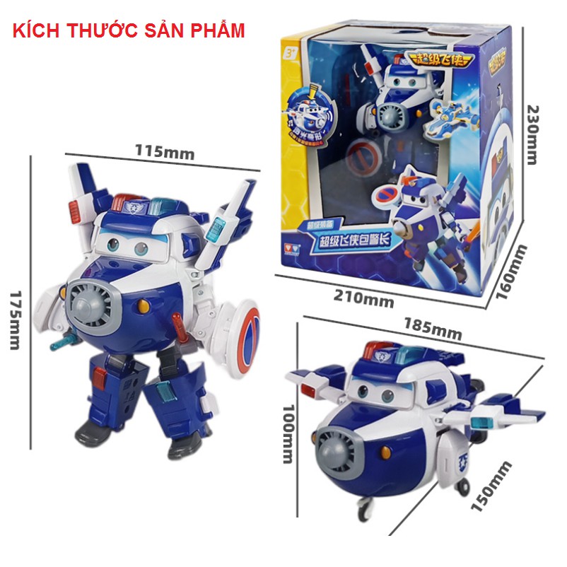 Mô hình super wings Robot Biến Hình Cỡ Lớn Có Đèn Và Âm Thanh Paul Siêu Cấp đồ chơi trẻ em