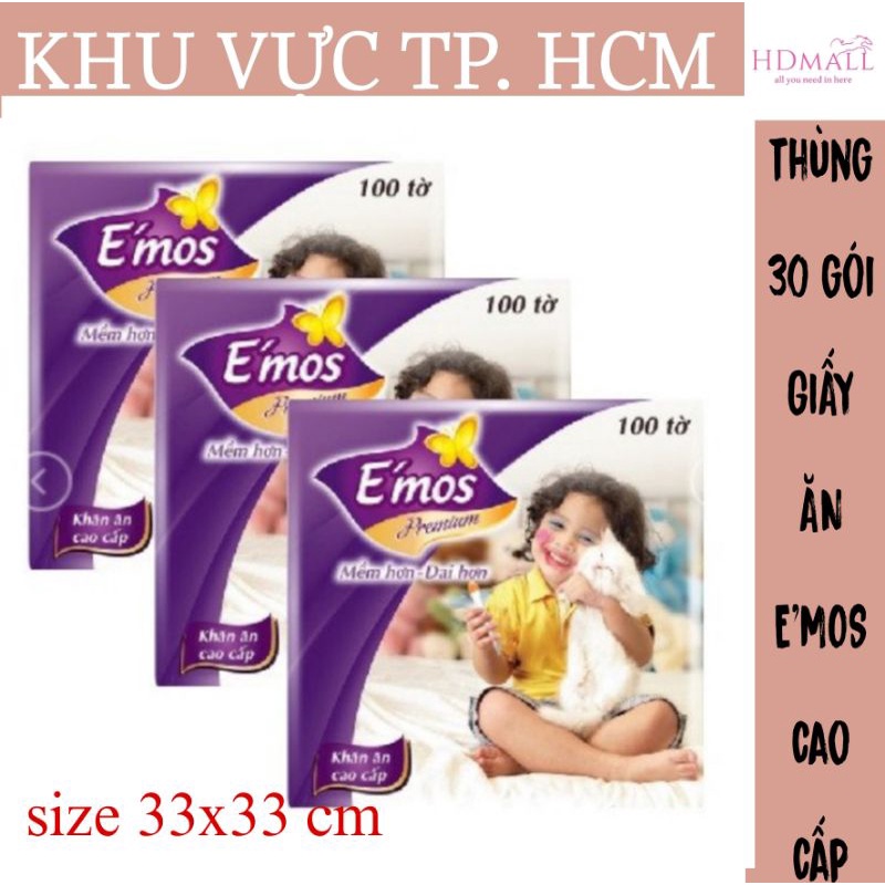 Thùng 30 gói giấy ăn emos cao cấp siêu dai siêu mịn