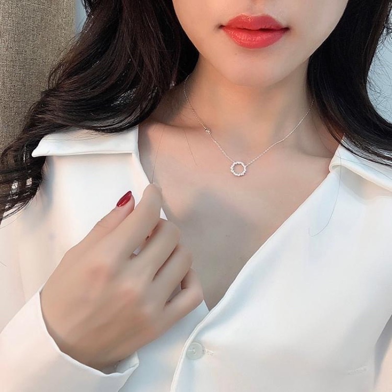 Dây chuyền huyền thoại biển xanh bạc ý DaLiA Jewelry vòng cổ bạc dây xích bạc thật 925 đẹp và cá tính