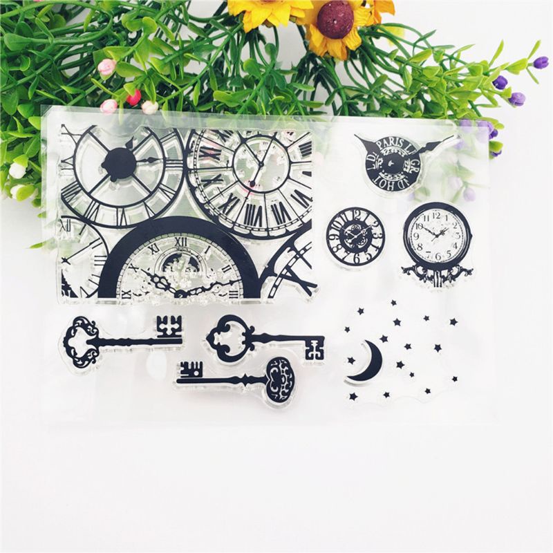 Con Dấu Silicone Trong Suốt Dập Nổi Hình Đồng Hồ / Chìa Khóa Trang Trí Sổ Tay Diy | BigBuy360 - bigbuy360.vn