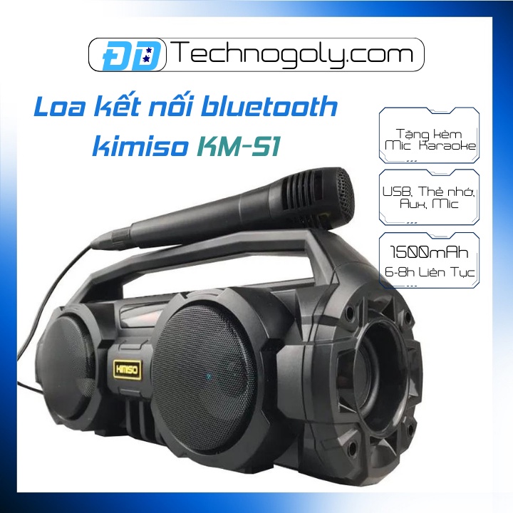 Loa Bluetooth KIMISO KM-S1 - Tặng Kèm Mic Hát Karaoke - Lỗi Đổi Mới Trong 14 Ngày-Bảo Hành 2 Năm