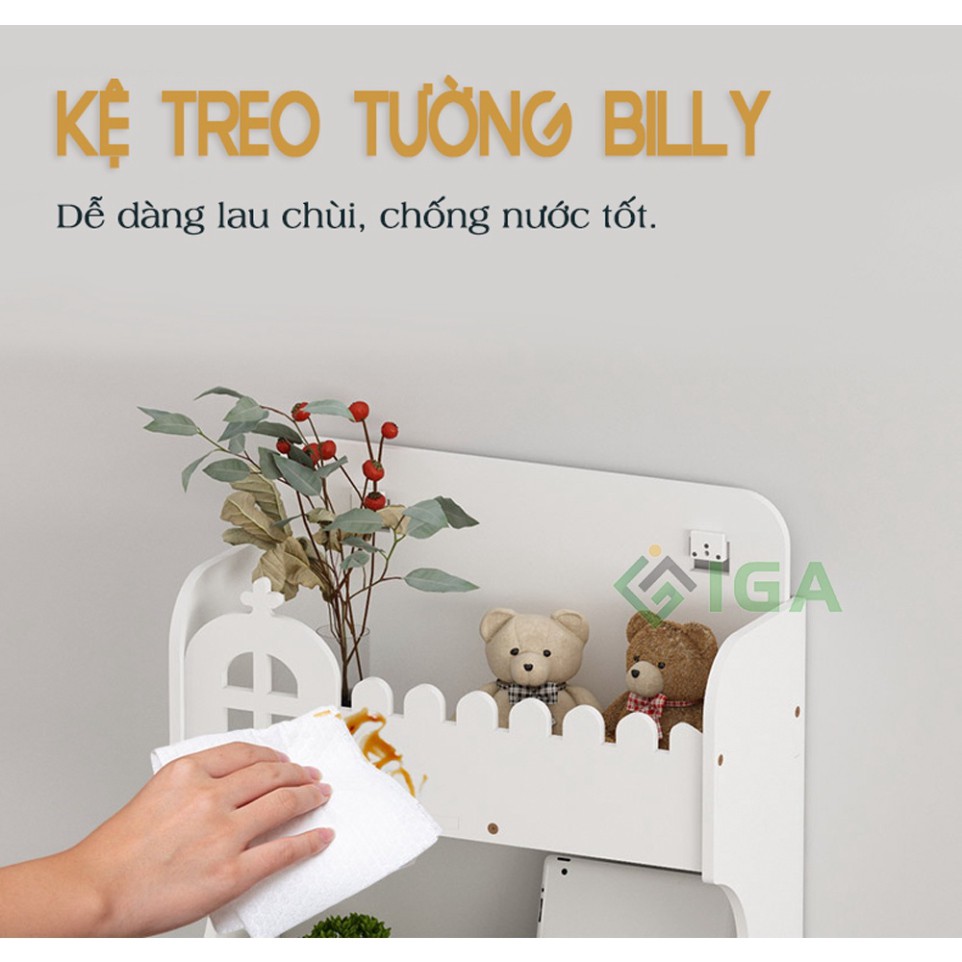 Kệ sách 2 tầng treo tường, kệ nhà tắm mini thương hiệu IGEA - IG386