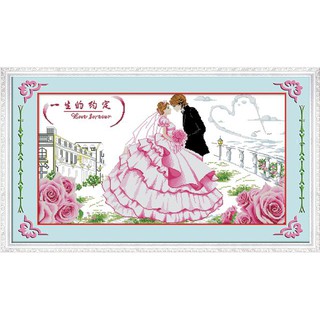 Tranh Thêu Chữ Thập Love Forever RY11016 (KHÁCH TỰ THÊU) KT:100X55CM