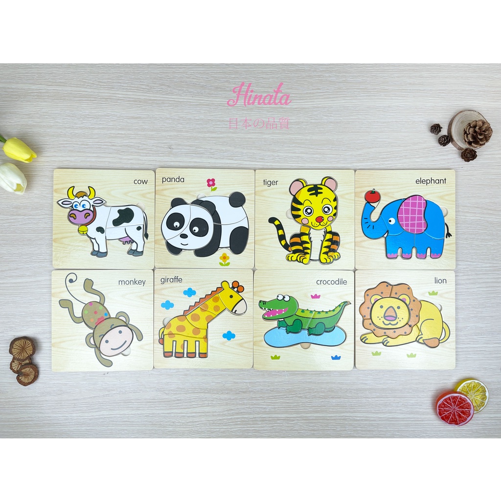 Trọn bộ 8 tranh ghép hình bằng gỗ HINATA DC22