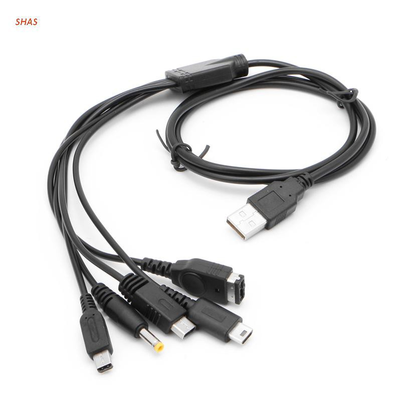 Dây Cáp Sạc Usb 5 Trong 1 Cho Nintendo Gba Sp Wii U 3ds Ndsl Xl Dsi Psp