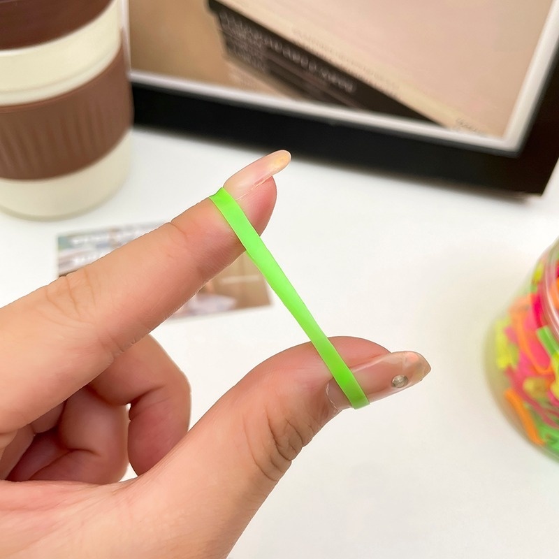 Set 300 Dây Thun Cao Su Dày Co Giãn Dùng Một Lần Độ Đàn Hồi Cao Không Đau Tóc Làm Tóc Dày Thích Hợp Cho Trẻ Em