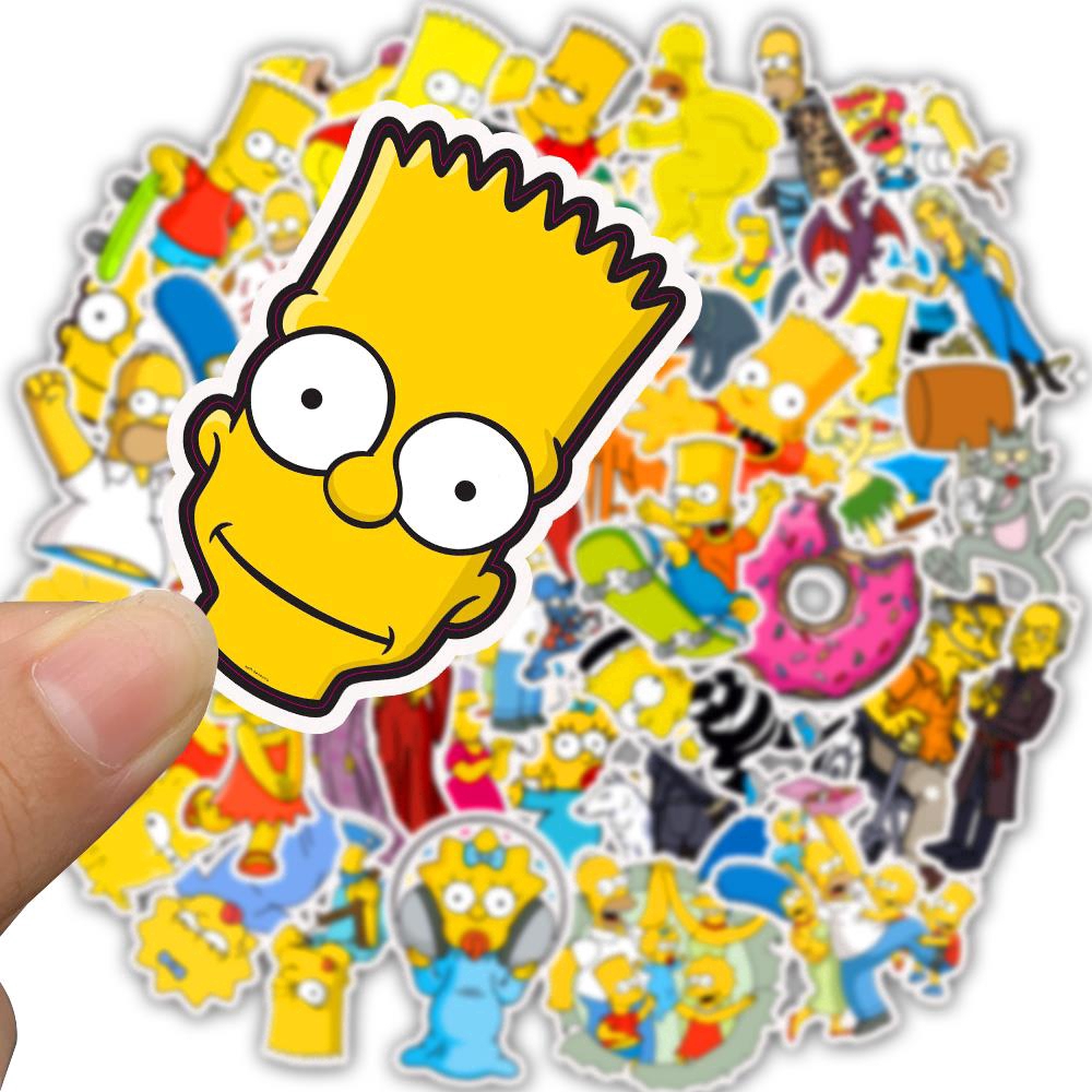 Set of 50 Cartoon Waterproof Simpson Stickers