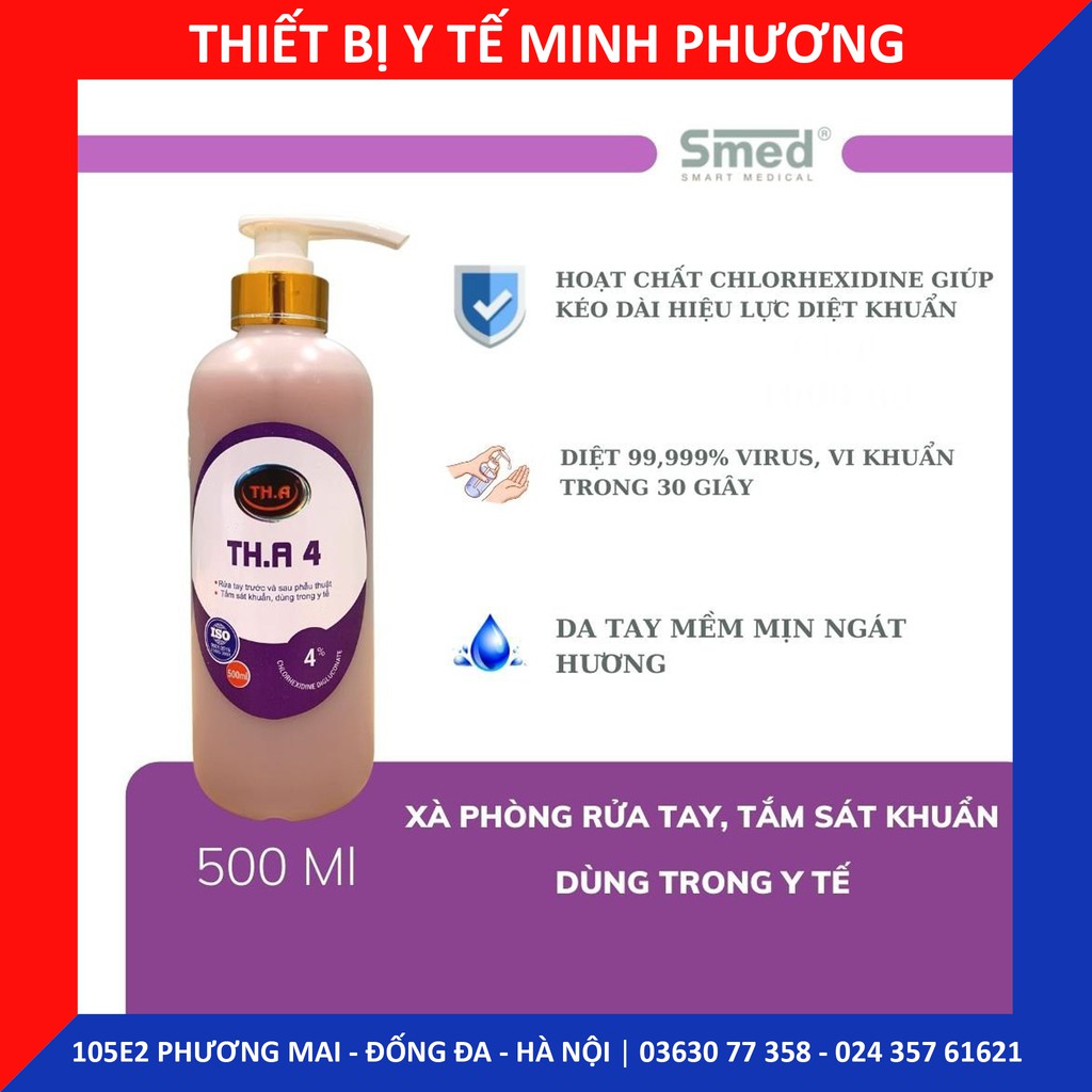 [CHÍNH HÃNG] Dung dịch rửa tay sát khuẩn THA dùng trước và sau phẫu thuật chai 500ML