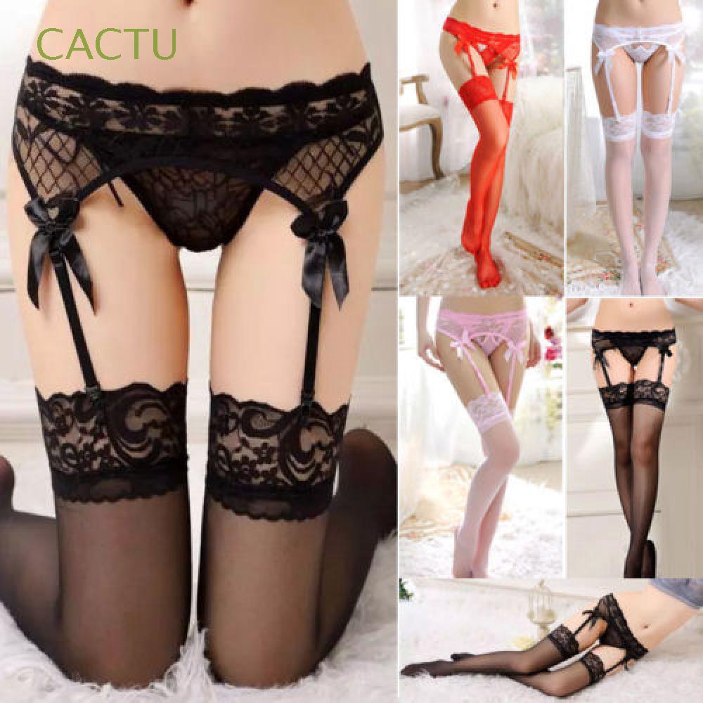 CACTU Sexy Women's Sheer Thigh-highs Suspender  Lace Garter