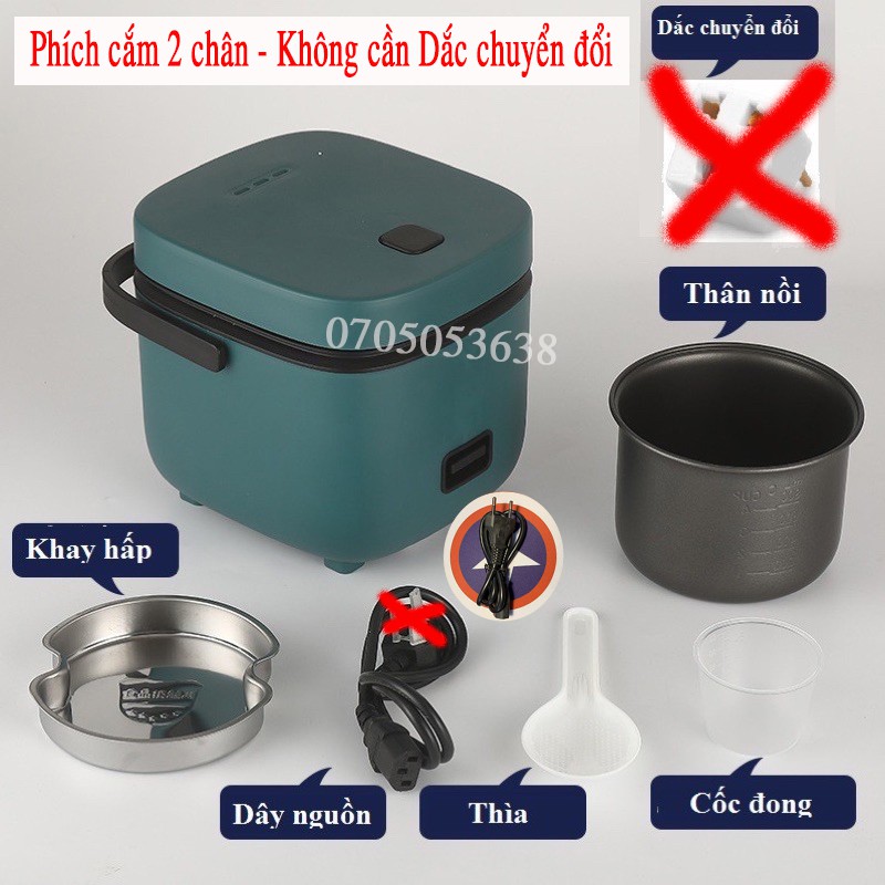 Nồi Cơm Điện Mini Đa Năng JIASHI 1,2L (Nấu Cháo, Chưng, Hấp, Luộc) Cho 1 Đến 2 Người | BigBuy360 - bigbuy360.vn