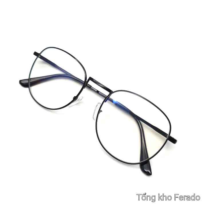 Gọng kính kim loại mắt mèo kèm hộp và khăn lau [ CÓ VIDEO]