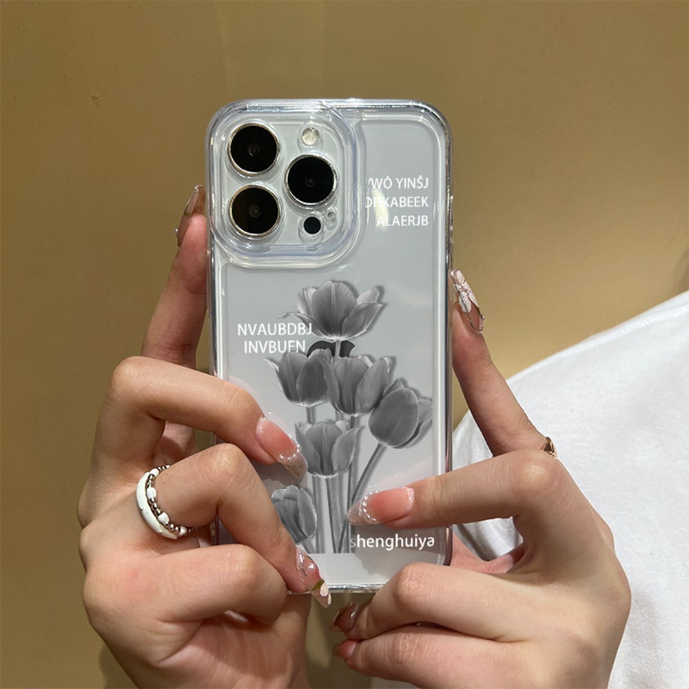Ốp Điện Thoại TPU Trong Suốt Hình Hoa Tulip 6 Cho iPhone 13 12 11 Pro Max 13 Mini X XR XS Max SE 2020 2022 6 6S 7 8 Plus