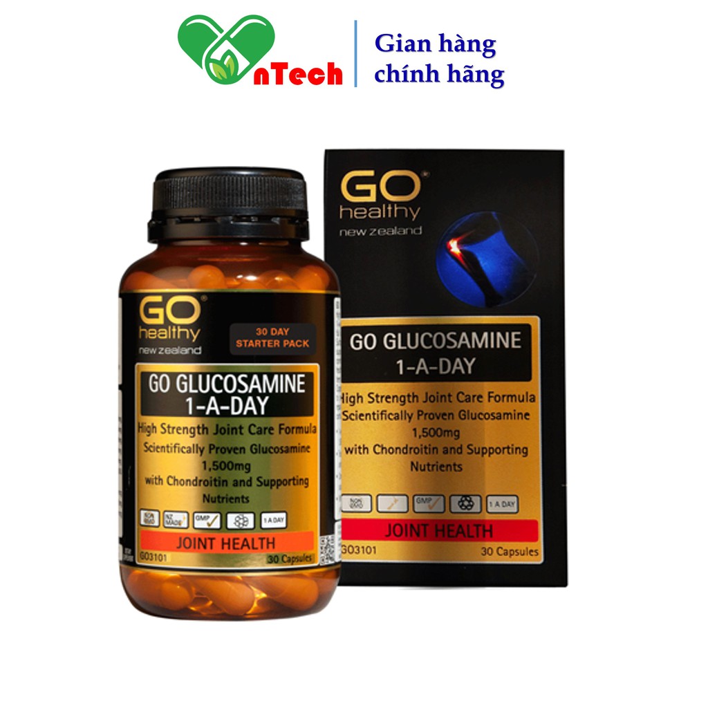 Bổ xương khớp Go Healthy Glucosamine 1500mg Hỗ trợ điều trị viêm khớp đau xương khớp giúp xương chắc khỏe hộp 30&60 viên