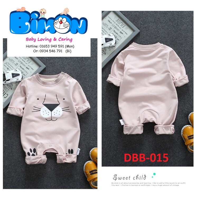 Bodysuit Cotton Mịn Hình Sư Tử Dễ Thương