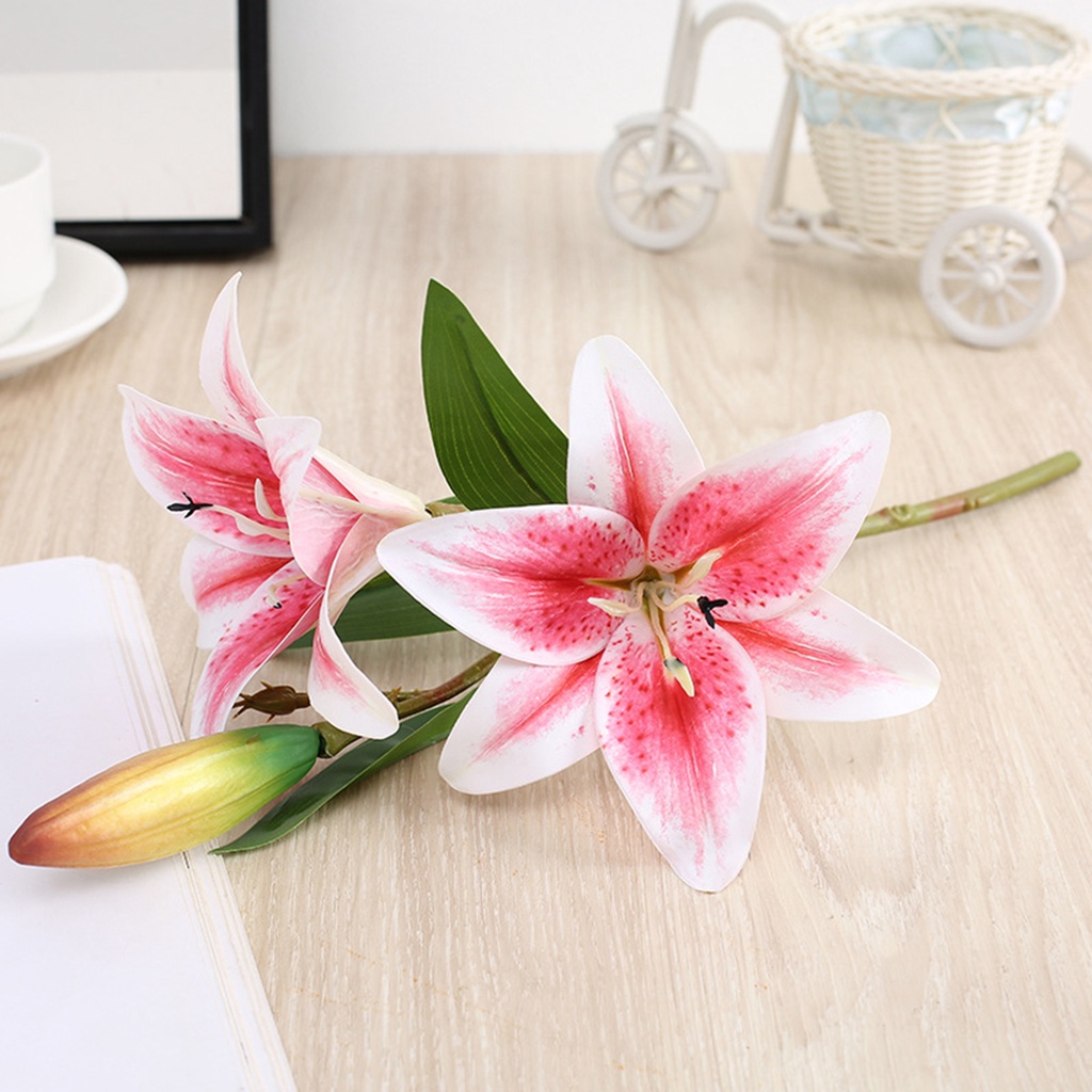 1 Nhánh Hoa Lily Giả Trang Trí Nội Thất Đẹp Mắt