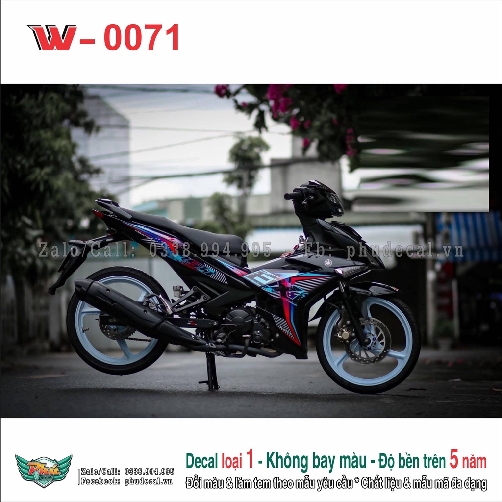 Tem rời dán xe Exciter 150 đen 7 màu chất lượng 2022 (12)