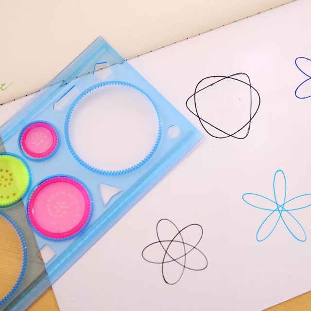 Thước Kẻ Vẽ pilu spirograp thiết kế hình sáng tạo đồ hoạ