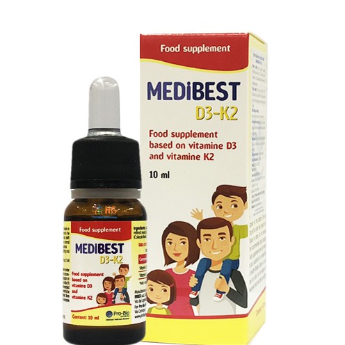 Medibest D3-K2 - Bổ sung Vitamin D3 và K2. Hỗ trợ quá trình phát triển xương, giúp xương răng chắc khỏe
