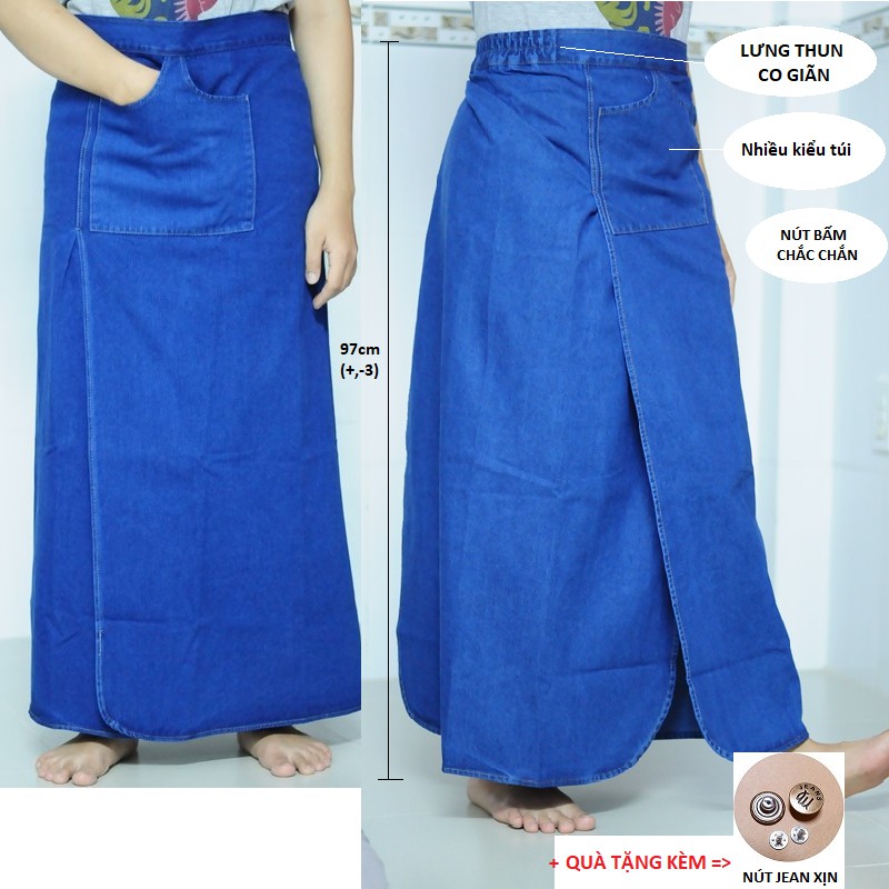 Váy chống nắng xẻ tà TSTYLE trơn cạp lưng thun nút bấm dễ đi xe máy phong cách Trẻ Trung