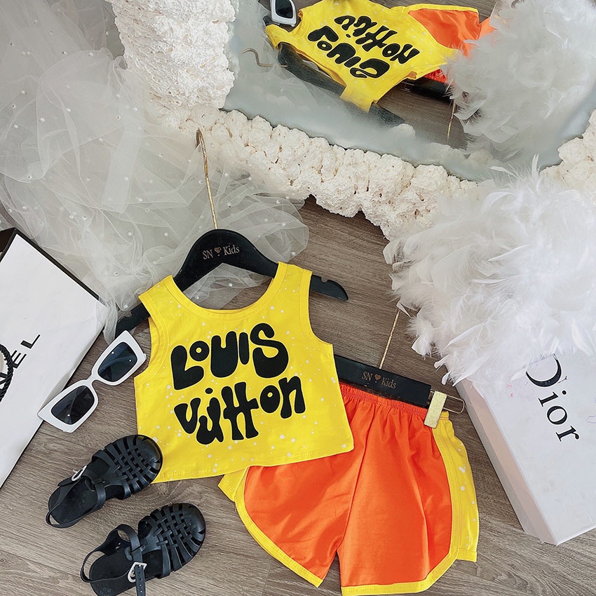 Bộ Quần Áo Trẻ Em 3 Lỗ Luôn Luôn Vui Tươi Vải Cotton Dễ Thương Cho Bé Gái Từ 7-19kg Mã BL27