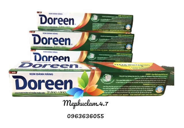 [1 thùng] Kem đánh răng Doreen 120 hộp (45gr/1 hộp)