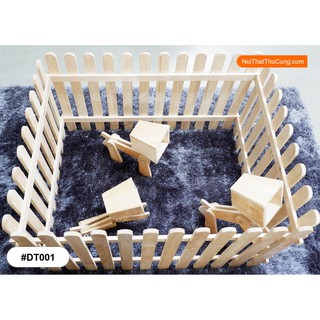 Hàng rào cho chó bằng gỗ PetZou DT002 -Nội Thất Thú Cưng lắp ráp
