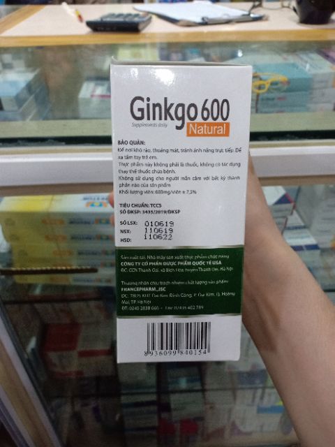 Viên uống GINKGO 600 giúp bổ não,tăng cường trí nhớ.