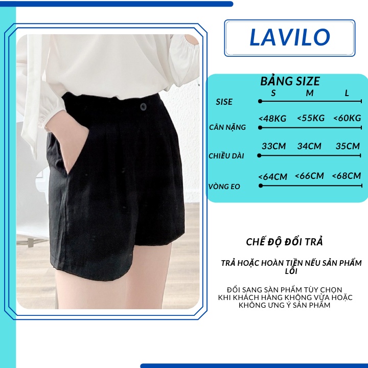 Quần đùi nữ short đũi ống rộng lưng cao mặc nhà bigsize thể thao LAVILO QD01 | BigBuy360 - bigbuy360.vn