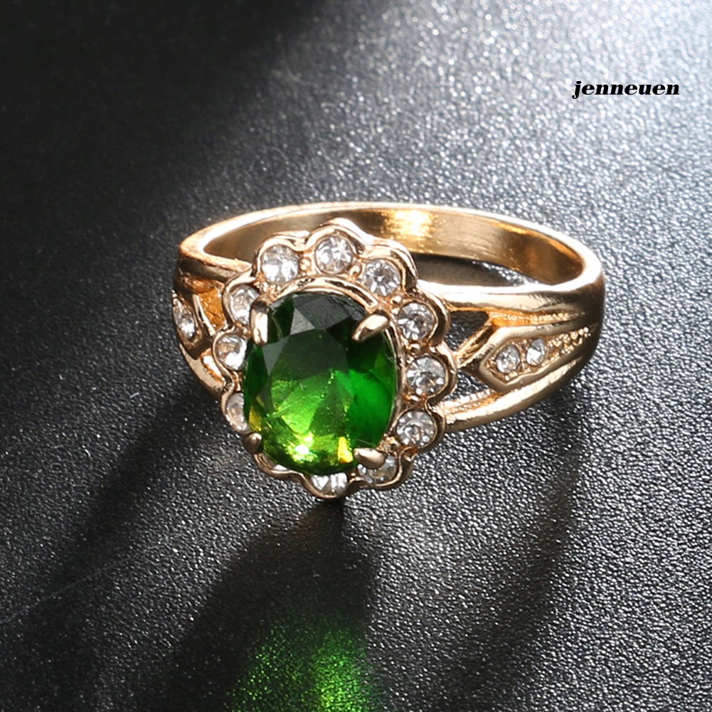 Nhẫn Đính Đá Lục Bảo Phong Cách Cổ Điển Thời Trang Cho Nữ