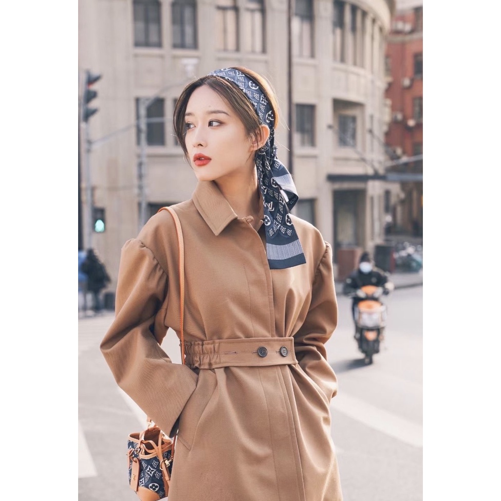 Khăn Choàng Cổ / Khăn Tay / Túi Xách Vải Lụa Màu Xanh Navy Thời Trang Cho Nữ