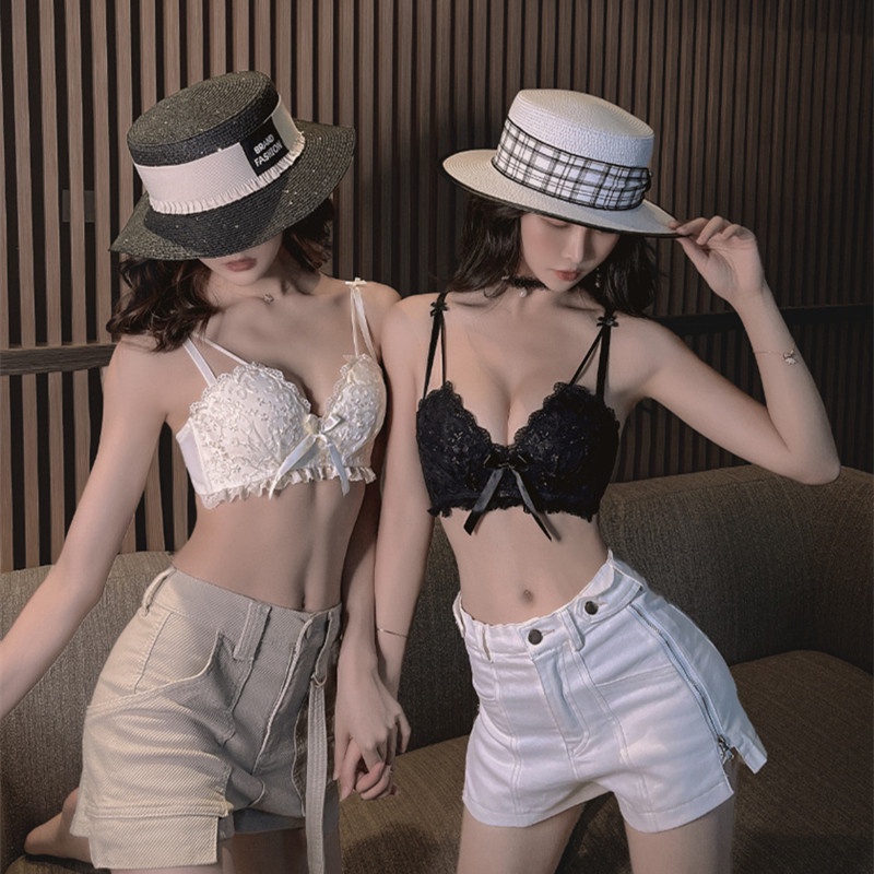 Áo Lót Ren Mềm Nâng Ngực Không Gọng Quyến Rũ Có Thể Điều Chỉnh Cho Nữ