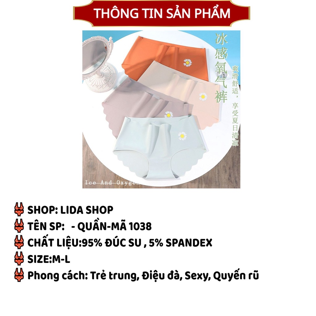 Quần Lót Nữ Đúc Su cao cấp phối hoa cúc viền sóng thoáng mát MÃ 1038