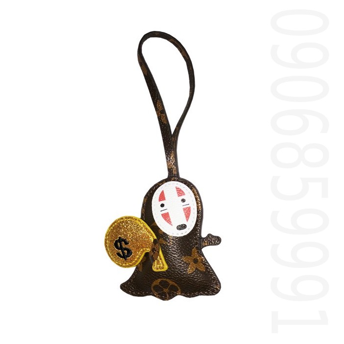 Móc khóa,móc treo da trang trí vô diện họa tiết LV