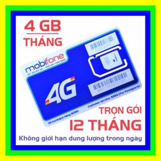SIM MDT250A-135A MOBIFONE 4G KHÔNG LO NẠP TIỀN