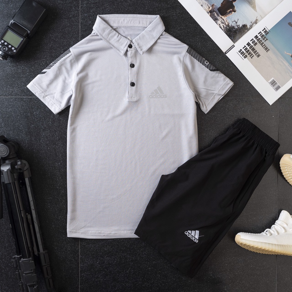 Bộ Nam Hè Thê Thao adidas Mẫu mới cổ bẻ,co dãn tốt, thông thoáng lịch sự