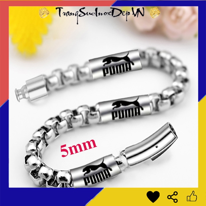 Lắc tay nam inox kiểu bông dừa khít 5ly bọc khoen inox khắc kí hiệu P vô cùng đẳng cấp - Chọn size theo yêu cầu