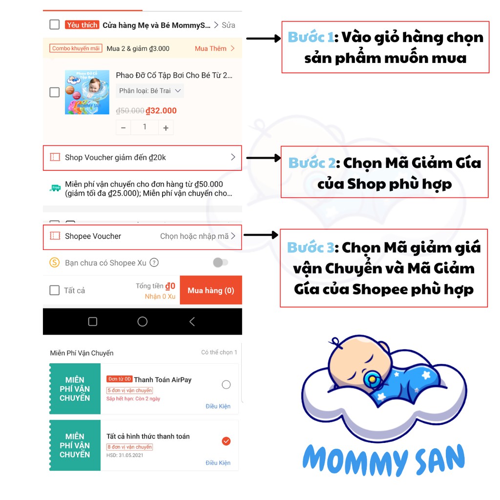 Gối chống bẹp đầu cho trẻ sơ sinh bé cao su non chính hãng Mommy San