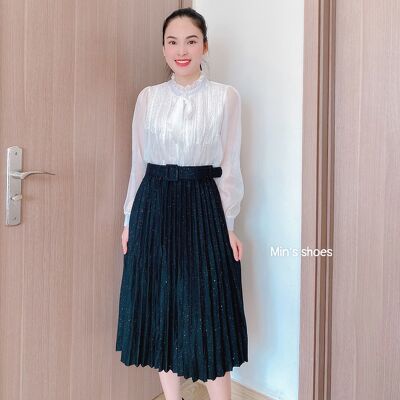 Min's Shoes - Chân Váy Nữ Cao Cấp Chất Dạ Nhũ Mềm Dáng Xoè CV69 | BigBuy360 - bigbuy360.vn