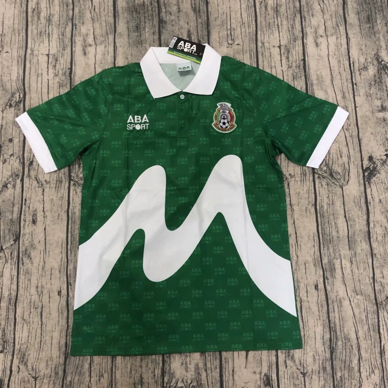 Áo Thun Bóng Đá Ngắn Tay Nhanh Khô Phong Cách retro Mexico 95 Mexico