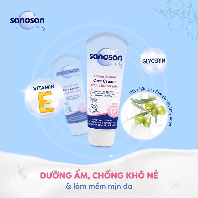 Kem Dưỡng Ẩm Chống Khô Nẻ Hữu Cơ Oliu Sanosan 75ml Chính Hãng