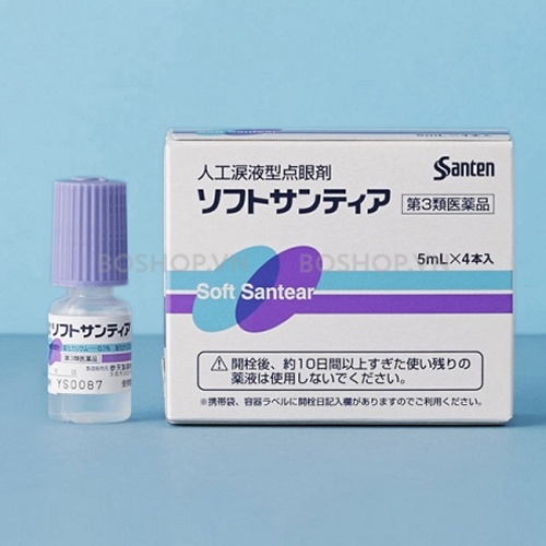 Nước Nhỏ Mắt Êm dịu Giảm Mỏi Mắt, Khô Mắt Soft Santear Nhật Bản 5ml 12ml Lọ