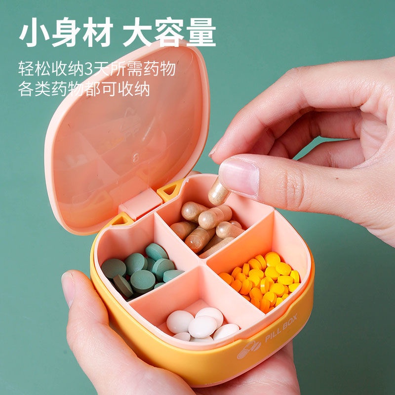 Hộp Đựng Thuốc 7 Ngăn Mini Chống Ẩm Mang Đi Du Lịch Tiện Lợi