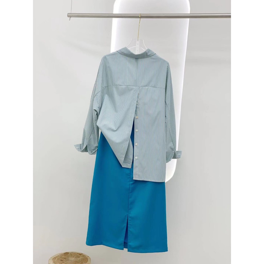 (Có sẵn) Áo Sơ Mi Striped Blue Minipie | BigBuy360 - bigbuy360.vn